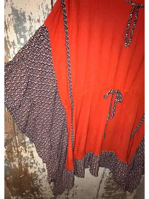 Entro Boho Tunic Poncho top Batwing sleeve size Medium thumbnail 4