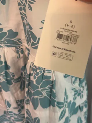 Free Assembly White And Blue Flutter Sleeve Floral Dress Size Small thumbnail 6