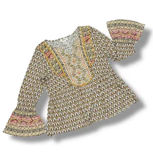 Style & Co‎ Printed Flared Hem Bell Sleeve V Neck Top Yellow Multi Small thumbnail 11