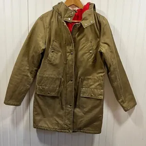 Top shop tan hooded full zip cargo coat thumbnail 1