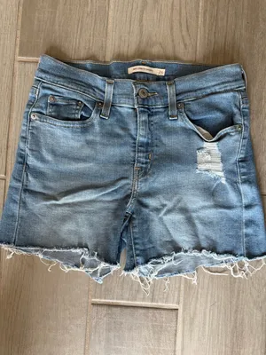 Levi's Light Blue Distressed Denim Cutoff Shorts thumbnail 2