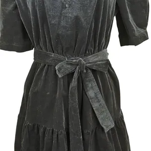 Draper James Puff Sleeve Tiered Ruffle Neck Button Micro Corduroy Belted Dress thumbnail 3