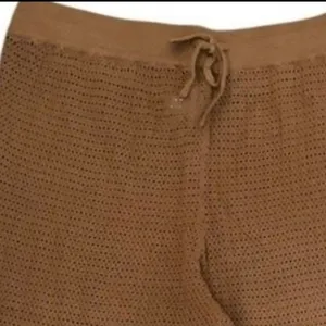 Pact Open Knit Pants L Brown Organic Cotton Linen Coastal Boho Coverup Resort thumbnail 4