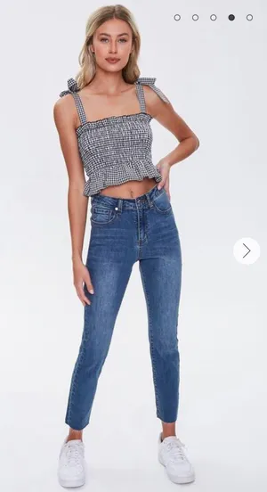 Forever 21 Gingham Tie Strap Crop Top thumbnail 2