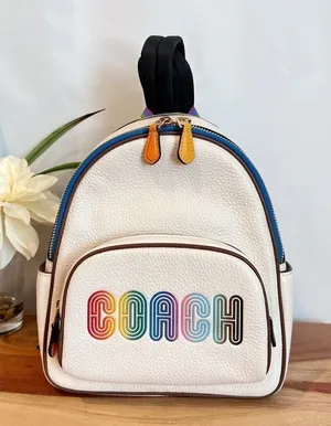 NWT Coach Mini Court‎ Backpack With Rainbow Coach thumbnail 1