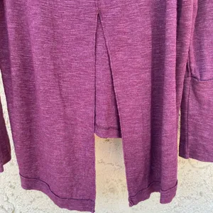Free People Purple Size small flyaway split back turtleneck longsleeve raglan thumbnail 6