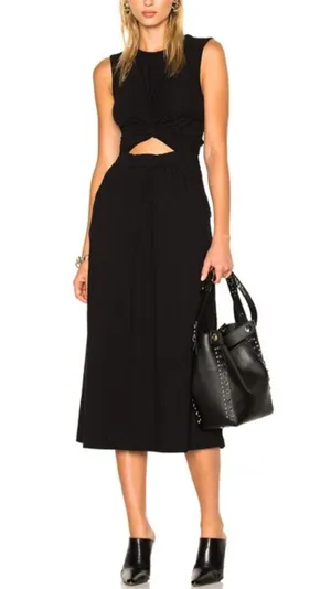 ALEXANDER WANG Cotton Jersey Twist Front Muscle Dress Medium thumbnail 1
