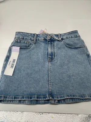 Wax Jean Light Wash Denim Mini Skirt thumbnail 16