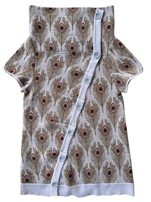 Like New Anthropologie MOTH Wool Peacock Funneled Folds Sweater Size Small thumbnail 4