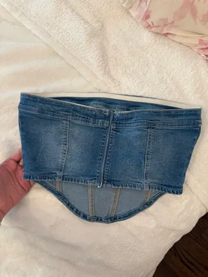 Love Tree Denim Top Crop thumbnail 3
