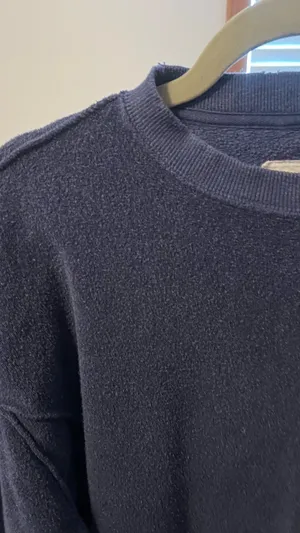 Aerie Navy Inside out Fleece Sweatshirt thumbnail 3
