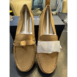 Cole Haan Women's Evelyn Bow Driver Suede Loafers Size 7 Birch Leather thumbnail 3