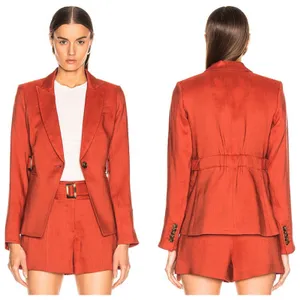 Veronica‎ Beard Baltazar Linen Peplum Dickey Jacket In Clay thumbnail 4