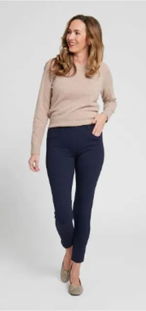 Betabrand Women's Navy Blue Stretch Pants‎ Size S Long Ankle Crop thumbnail 1