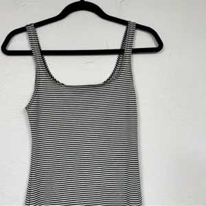 Zara Black White Striped Sleeveless Midi Tank Dress Womens S Nautical Beachy thumbnail 3