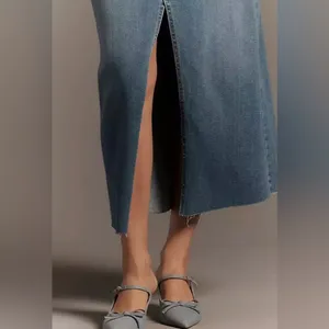 Pilcro Anthropologie $158 The Madi Front Slit Denim‎ Strapless Dress Western Y2K thumbnail 3