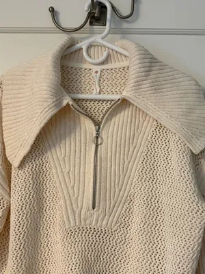 Anthropologie daily practice Half-Zip Oversized Pullover Sweater size medium thumbnail 6
