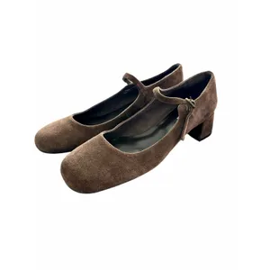 Jeffrey Campbell Top Tier Mary Jane Pump 8 brown suede block heels thumbnail 2