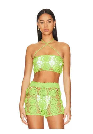 Lovers and Friends Tia Crochet Set in Bright Green thumbnail 1