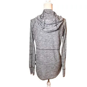 Athleta Gray Heather Full Zip Hooded Jacket Womens‎ Small Thumbholes Activewear thumbnail 2