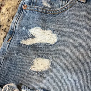 Aeropostale Women's Light Blue Distressed Jean Shorts thumbnail 2