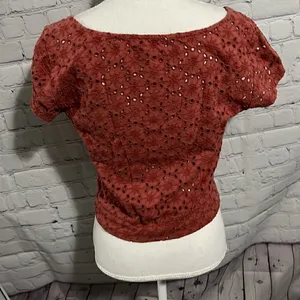 American Eagle Outfitters - Short Sleeve eyelet Blouse - L thumbnail 3