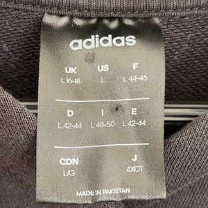 Adidas Womens‎ Black Vertical Logo Tape Pullover Hoodie Sweatshirt Size Large thumbnail 4
