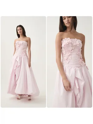 Aje Splendour Flower Applique Gown Pastel Pink Bubble Hem AU 14 US 10 Wedding thumbnail 2