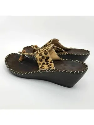 Gabriella Womens Thong Sandals Black Animal Print thumbnail 12