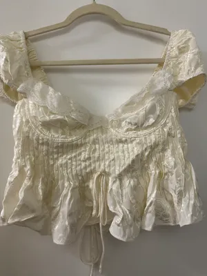 For Love & Lemons Cream Opal Lace Blouse thumbnail 7
