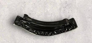Vintage Ornate Silver Metal Rhinestones Large Hair Barrette Clip thumbnail 5