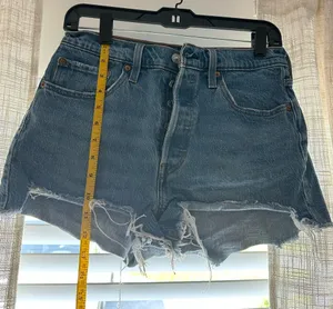 Levi's Women's Blue Distressed Cutoff Denim Shorts Size 28 thumbnail 1