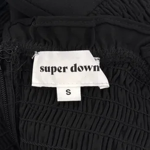 Superdown Black Anna Smocked‎ Ruffle Mini Dress Adjustable Straps Size Small thumbnail 8