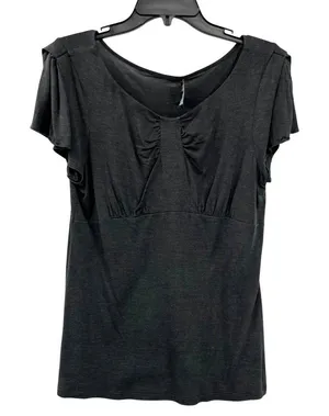 Banana Republic Silk Blouse Womens L Used Dark Gray thumbnail 1