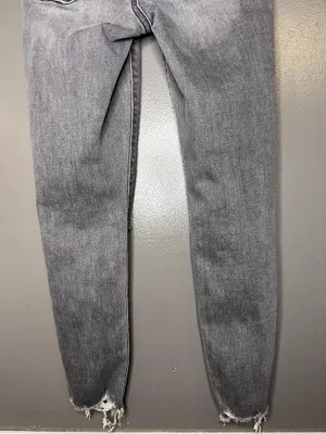 American Eagle Super Hi Rise Jegging Jeans Womens 0 X-Short Charcoal Distressed thumbnail 6