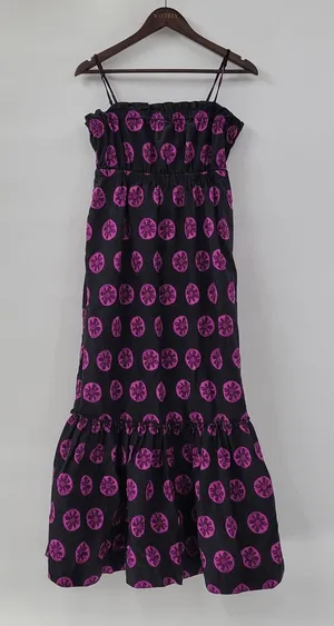 Free People Leanna Dress Womens M Black‎ Purple Bandeau Summer Boho Empire thumbnail 1