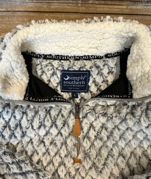 Simply Southern quarter zip long sleeve soft fuzzy pullover size Large thumbnail 5