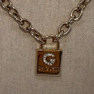 Guess Gold Chain Necklace with Padlock Pendant thumbnail 2