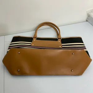 Victoria’s‎ Secret purple cream black striped zip shoulder bag with coin purse thumbnail 3