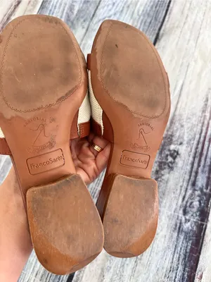 Franco Sarto Brown & Cream Slip-On Sandals thumbnail 7
