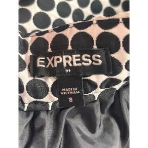 Express Womens Polka Dot Skirt 8 Black White‎ Fit and Flare Retro Mod Rockabilly thumbnail 6