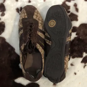 Vintage Y2K Coach Remonna Brown Signature Logo Sneakers Trainers Lace Up Suede 7200086/K14 thumbnail 5