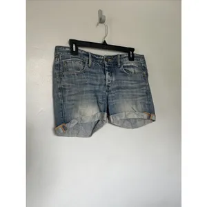 Abercrombie & Fitch Button Fly Cuffed Denim Shorts Size 6 thumbnail 3