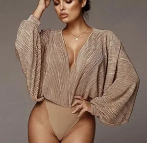 NWT Elegant Pleated Bodysuit  thumbnail 1