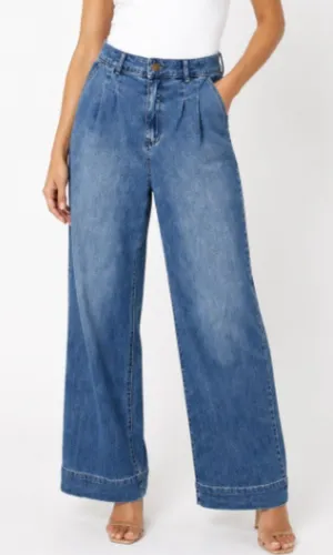 bagatelle Tailored Wide Leg Trouser Jeans Pleated Front Sz 30/10 Business Casual thumbnail 1