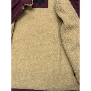 Aeropostale Burgundy Red‎ Sherpa Coat Mens Large Button Front thumbnail 6