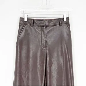 Aritzia‎ Babaton Command Faux Leather Trousers Women's 0 Brown Capsule Wardrobe thumbnail 5