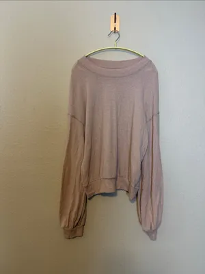 Free‎ People Beach TGIF Almond Sweatshirt Size Medium thumbnail 4