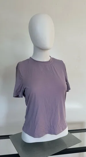 SHEIN Dusty Lavender Short Sleeve Crewneck Tee thumbnail 1