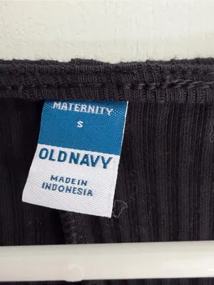 Old‎ Navy Maternity Ribbed Black Bodycon Midi Dress Small thumbnail 2